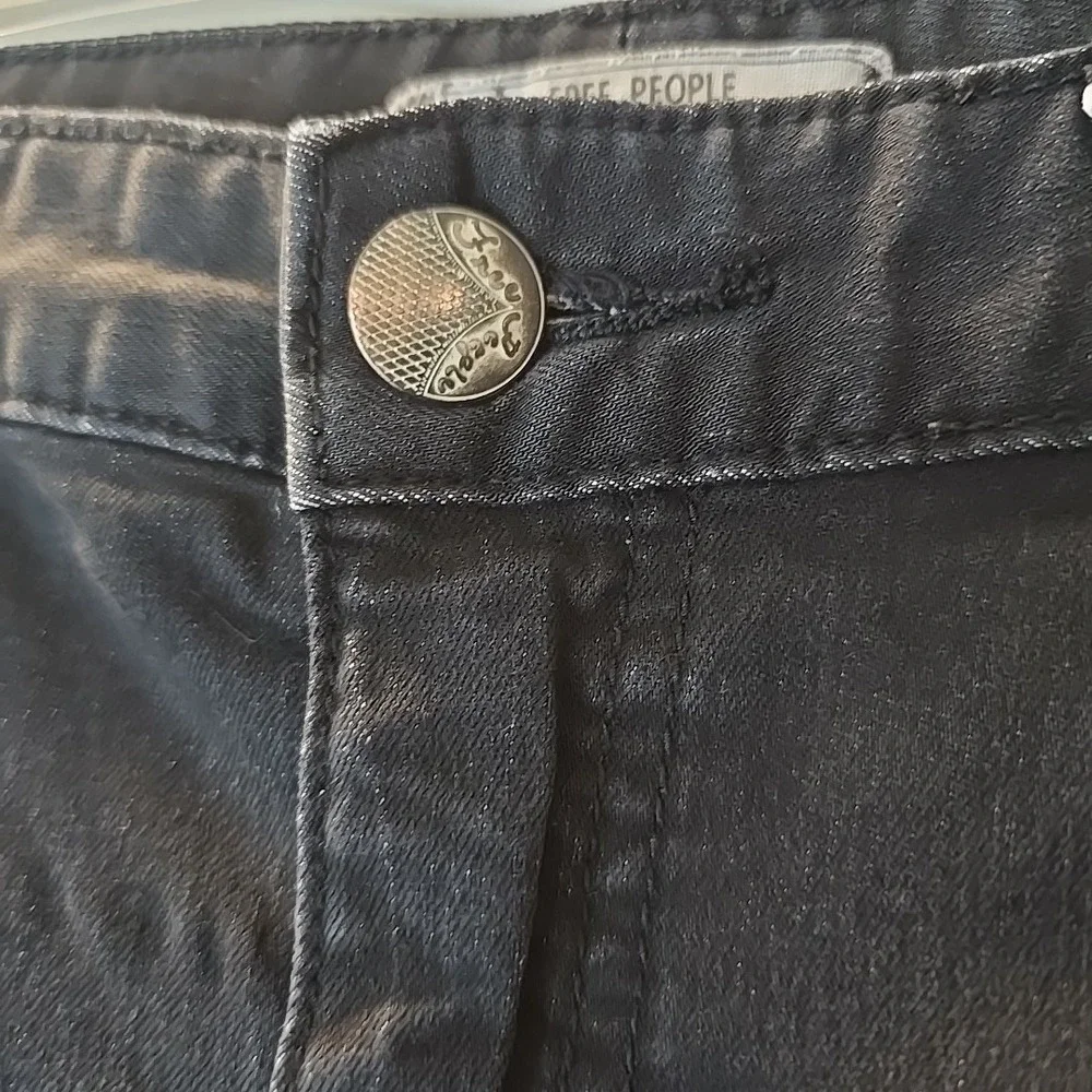 Free People Women's Distressed Skinny Ankle Jean Black Size‎ 28 Festival Grunge